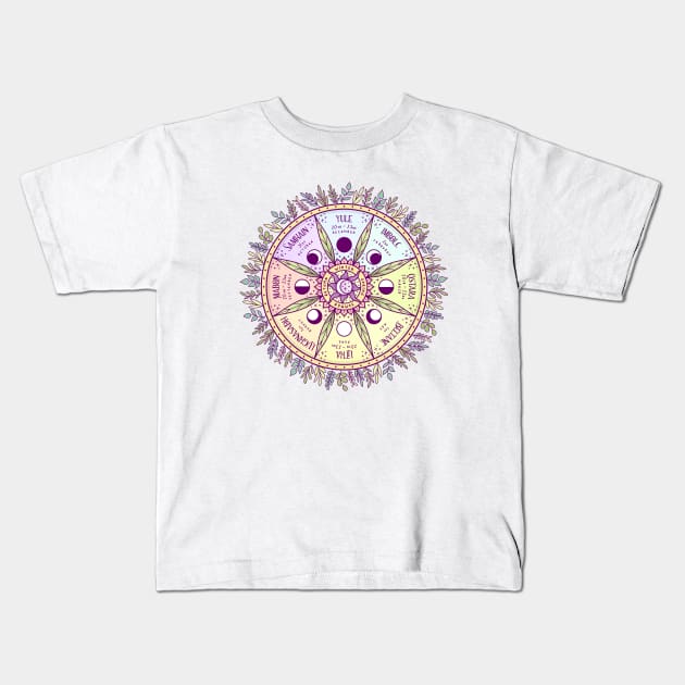 Wheel of the Year Kids T-Shirt by sombrasblancas